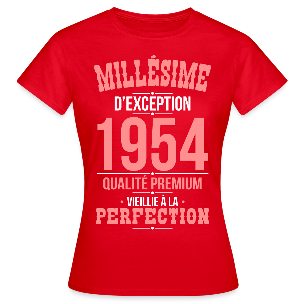 T-shirt Femme - Anniversaire 70 Ans - Millésime 1954 - rouge