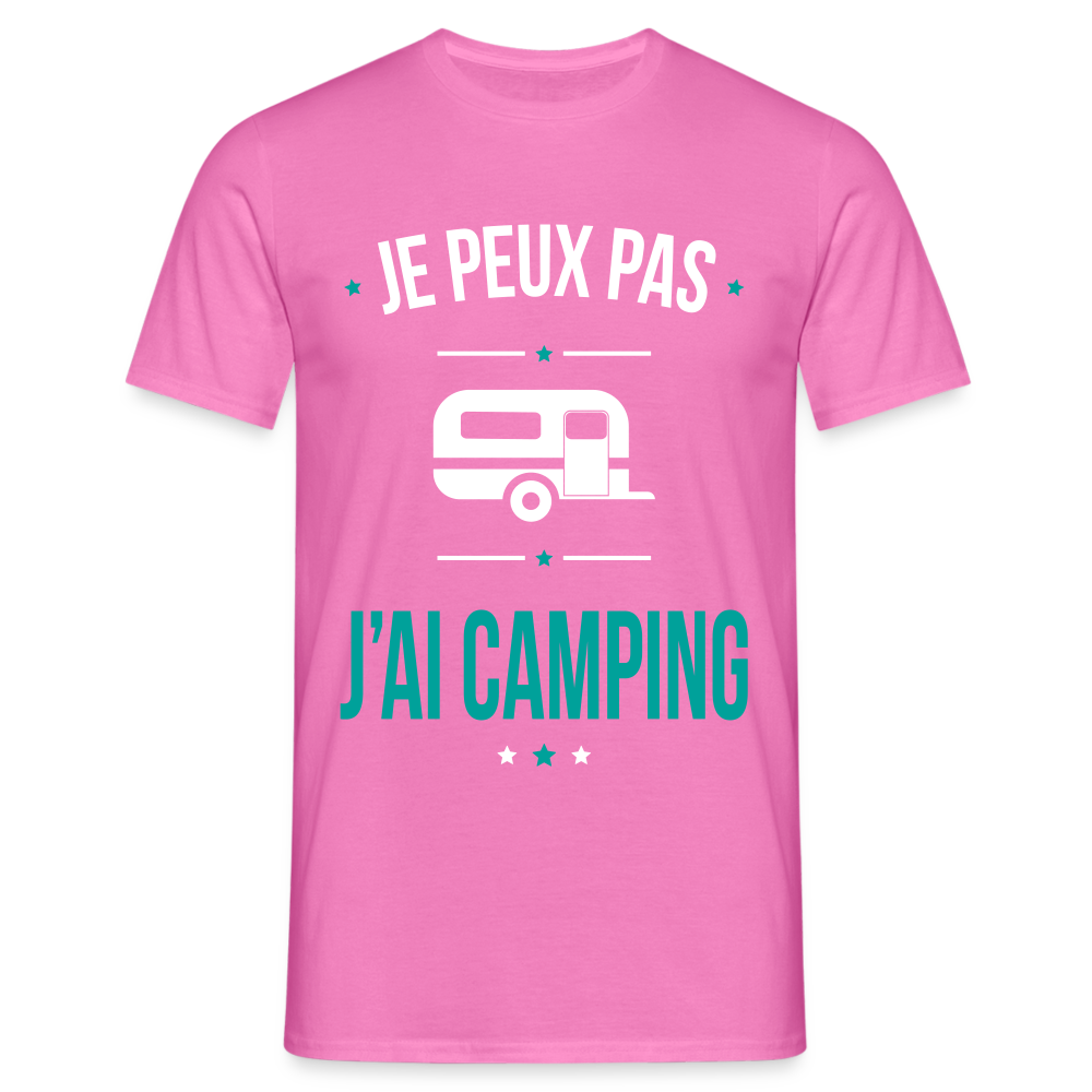 T-shirt Homme - Je peux pas j'ai Camping - rose