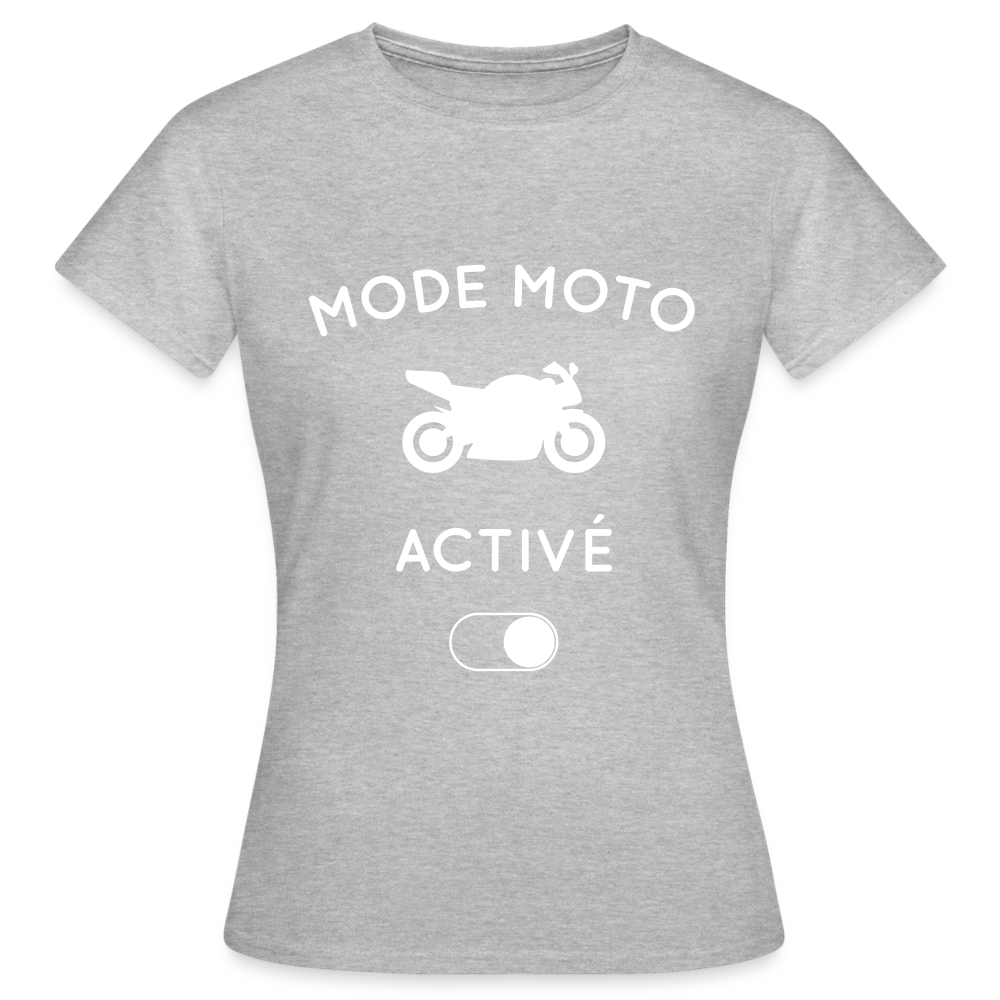 T-shirt Femme - Mode moto activé - gris chiné