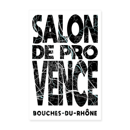 Poster Salon-de-Provence - Plan Salon-de-Provence - 20 x 30 cm - blanc