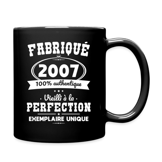 Mug uni - Anniversaire 18 Ans - Fabriqué en 2007 - noir