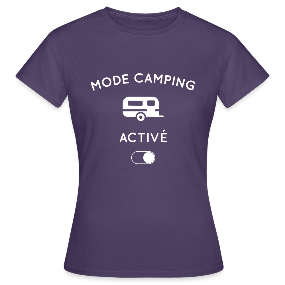 T-shirt Femme - Mode camping activé - violet foncé