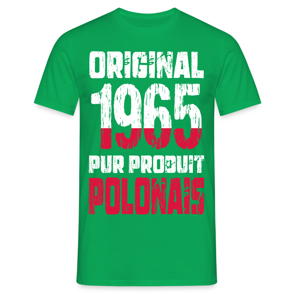 T-shirt Homme - Anniversaire 60 Ans - Original 1965 - Pur produit Polonais - vert