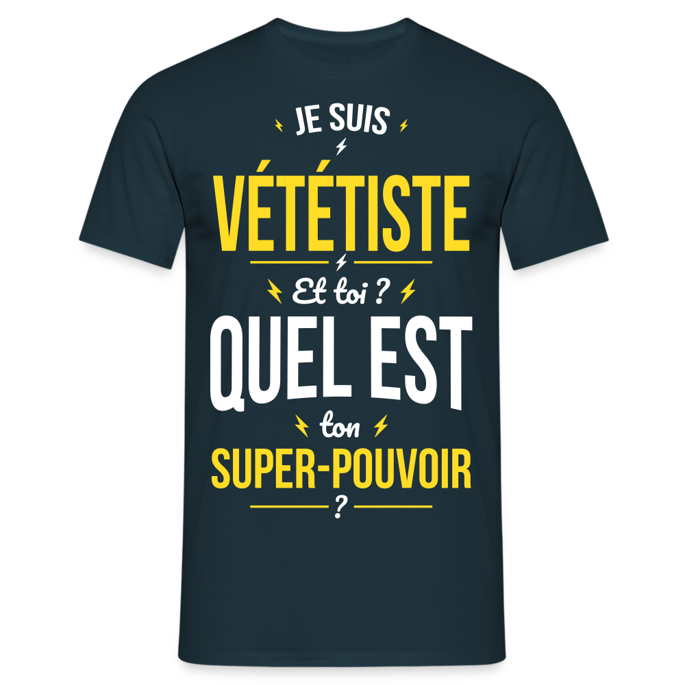 T-shirt Homme - Je suis vététiste - Super-pouvoir - marine