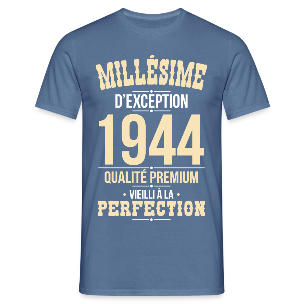 T-shirt Homme - Anniversaire 80 Ans - Millésime 1944 - bleu pigeon 