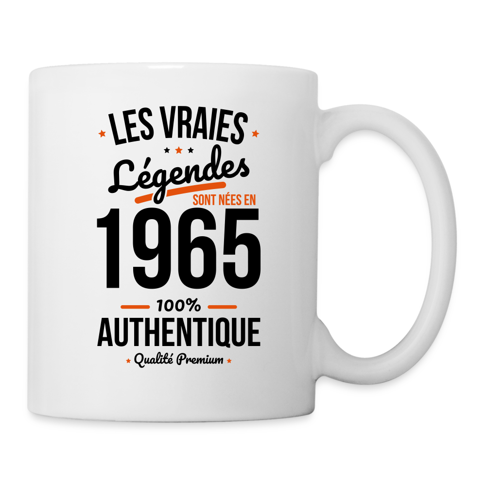 Mug blanc - Anniversaire 60 Ans - Les vraies Légendes sont nées en 1965 - blanc