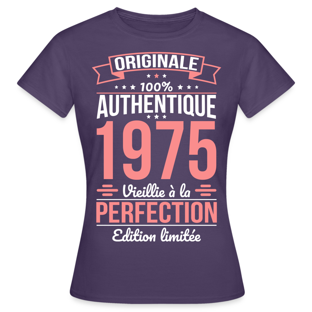 T-shirt Femme - Anniversaire 50 Ans - Originale 1975 - violet foncé