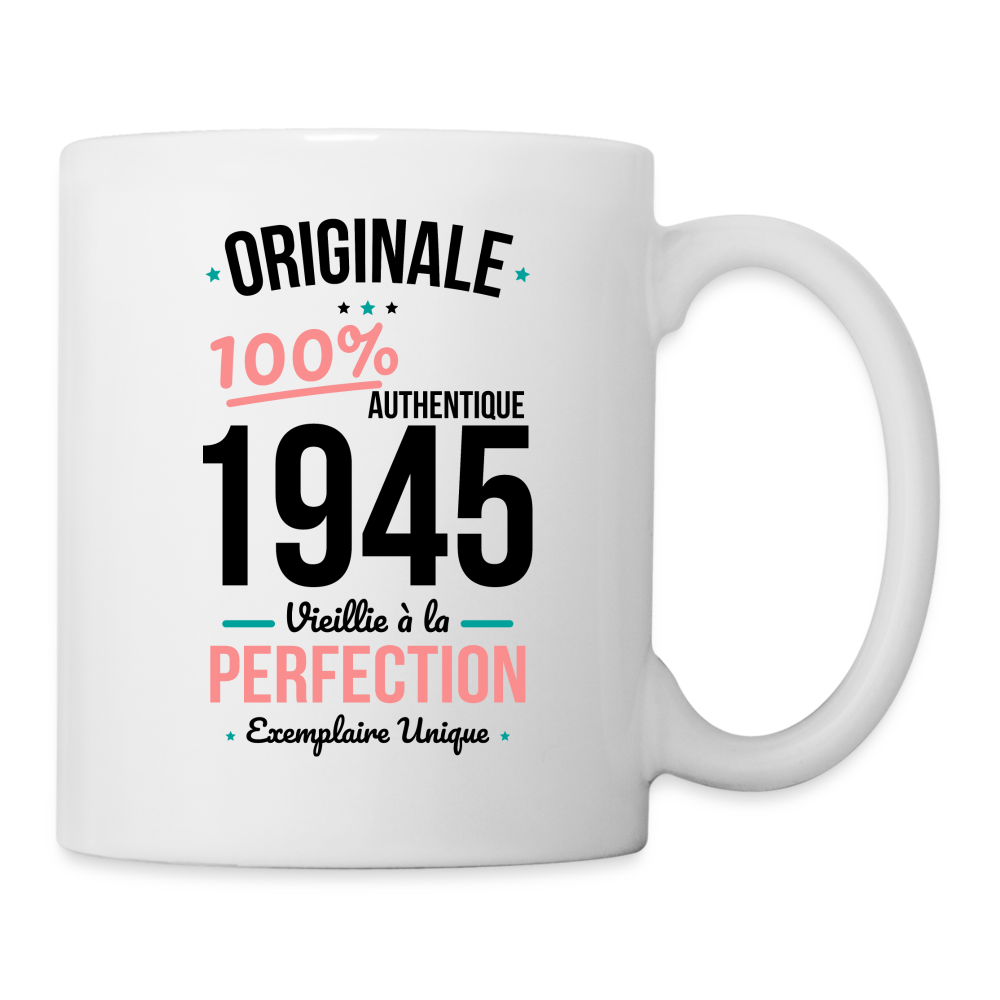 Mug blanc - Anniversaire 80 Ans - Originale 1945 - blanc