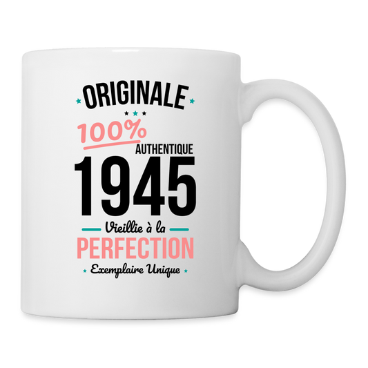 Mug blanc - Anniversaire 80 Ans - Originale 1945 - blanc