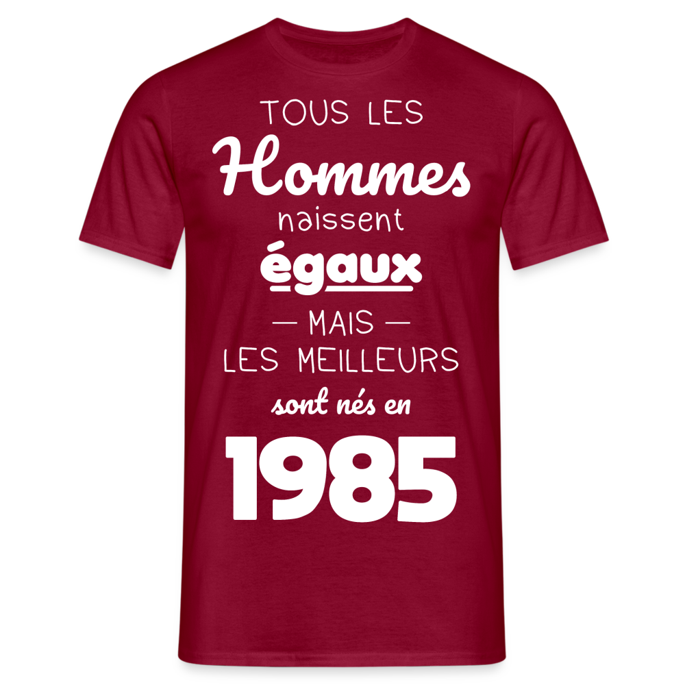 T-shirt Homme - Anniversaire 40 Ans - Les meilleurs sont nés en 1985 - rouge brique