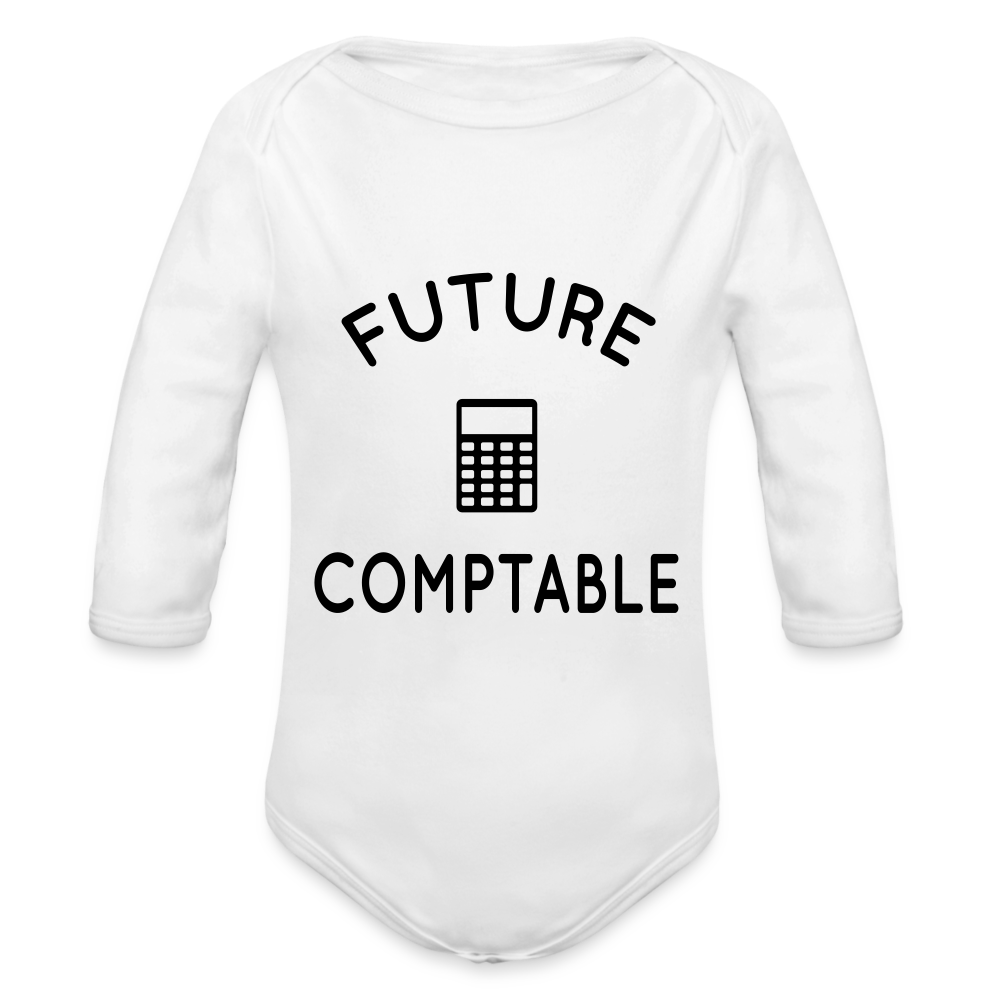 Body Bébé bio manches longues - Future comptable - blanc