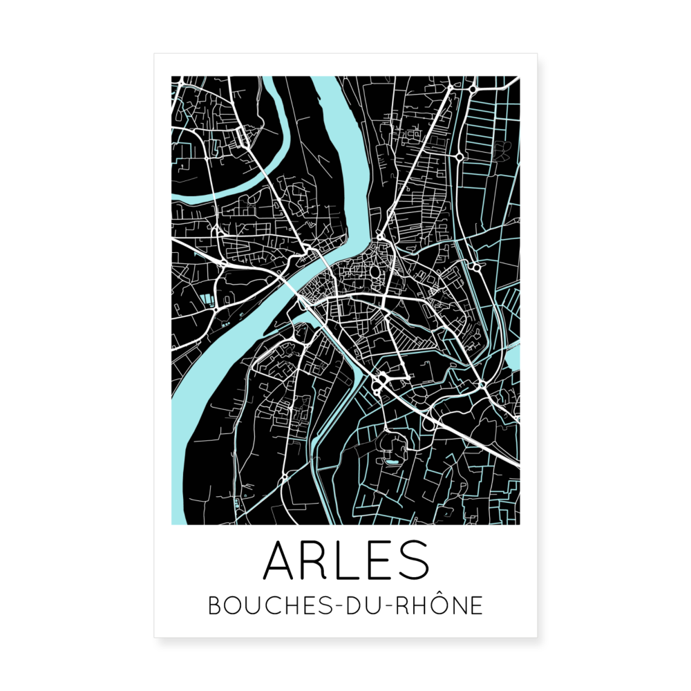 Poster Arles - Plan Arles - 20 x 30 cm - blanc