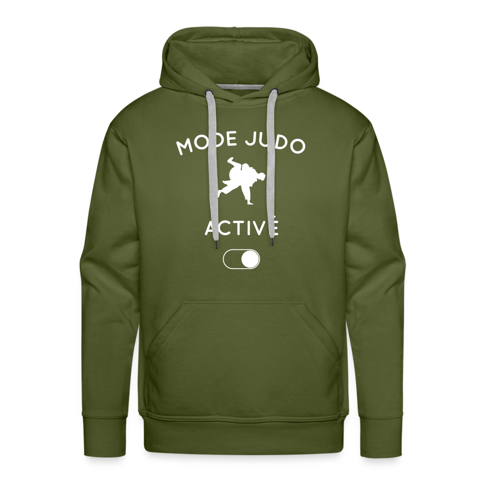 Sweat à capuche Premium Homme - Mode judo activé - vert olive