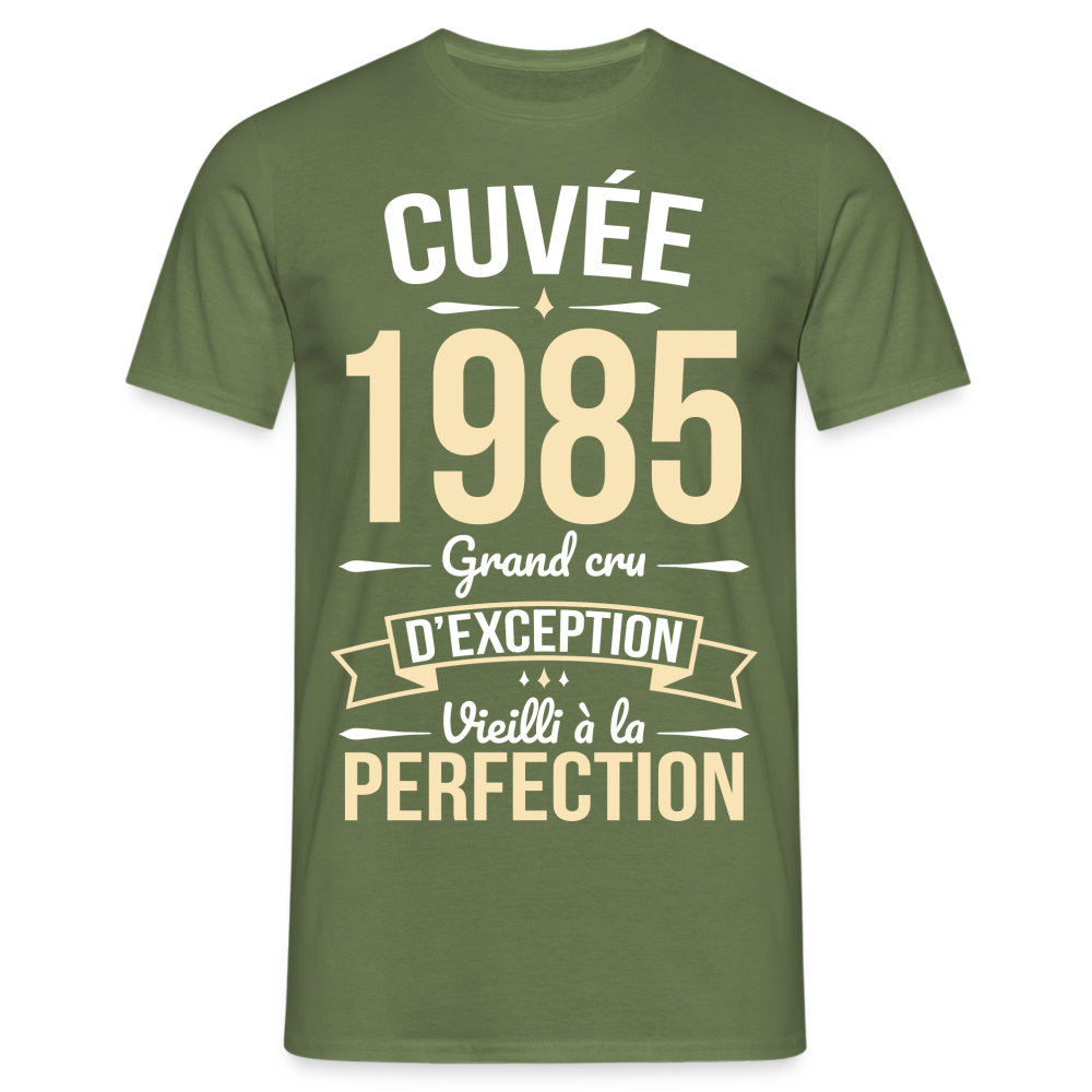 T-shirt Homme - Anniversaire 40 Ans - Cuvée 1985 - vert militaire