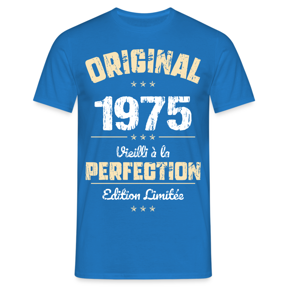 T-shirt Homme - Anniversaire 50 Ans - Original 1975 - bleu royal