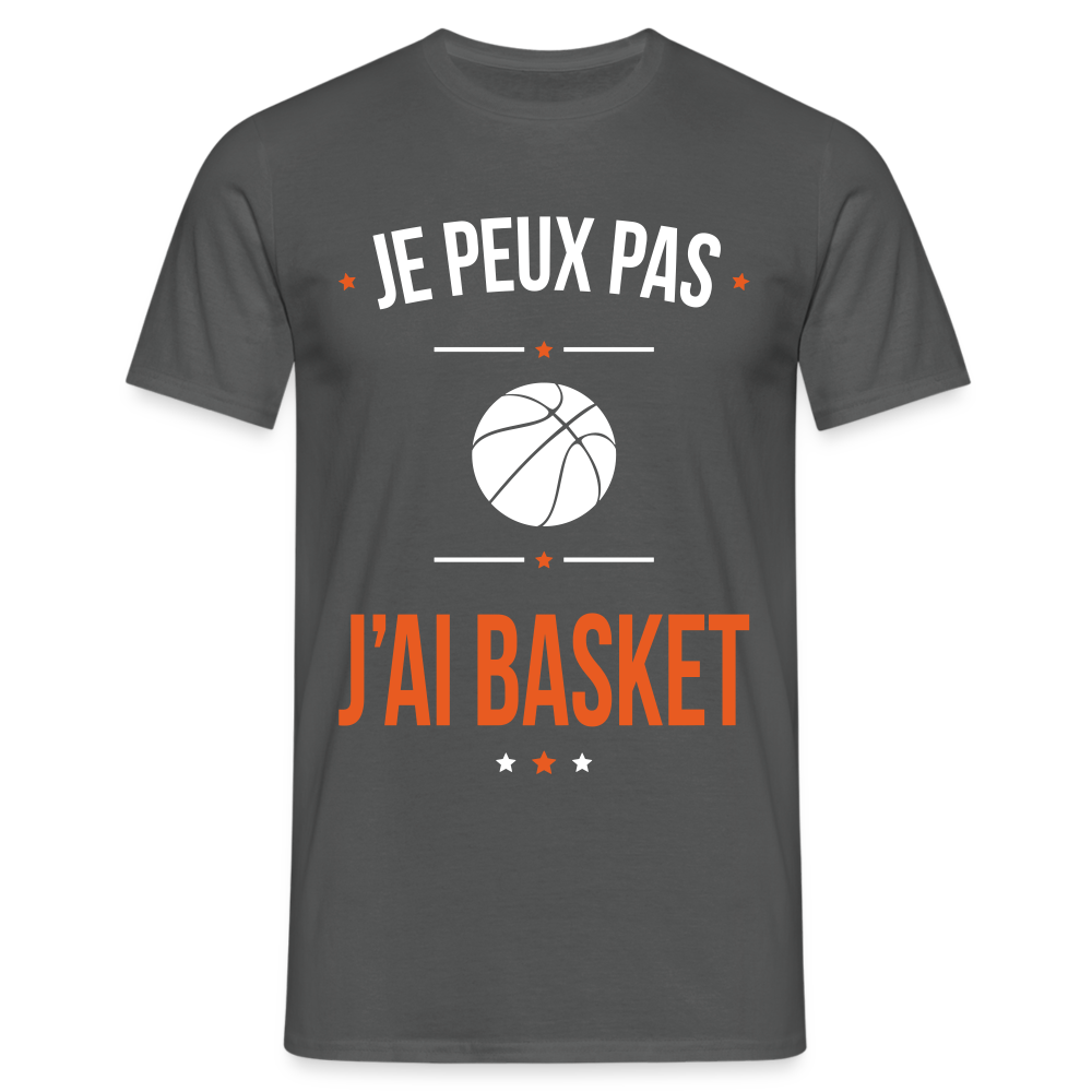 T-shirt Homme - Je peux pas j'ai Basket - charbon