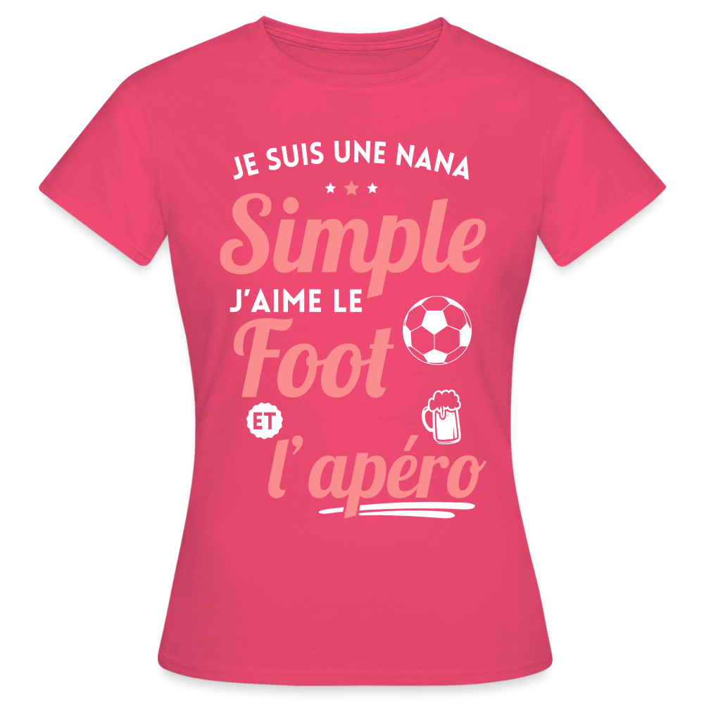 T-shirt Femme - J'aime le foot et l'apéro - rose azalée