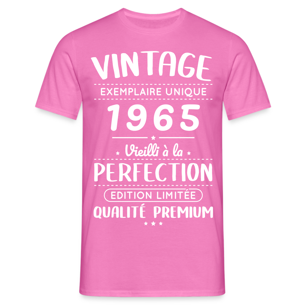 T-shirt Homme - Anniversaire 60 Ans - Vintage 1965 - rose