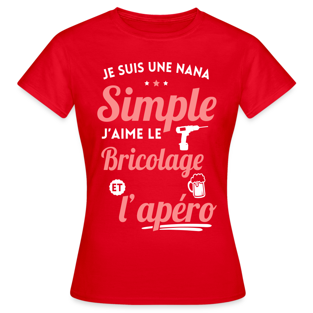 T-shirt Femme - J'aime le bricolage et l'apéro - rouge