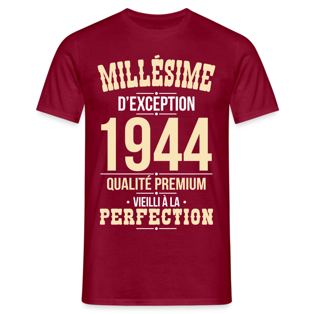 T-shirt Homme - Anniversaire 81 Ans - Millésime 1944 - rouge brique