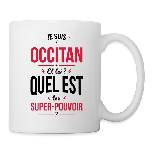 Mug blanc - Je suis Occitan - Super-pouvoir - blanc