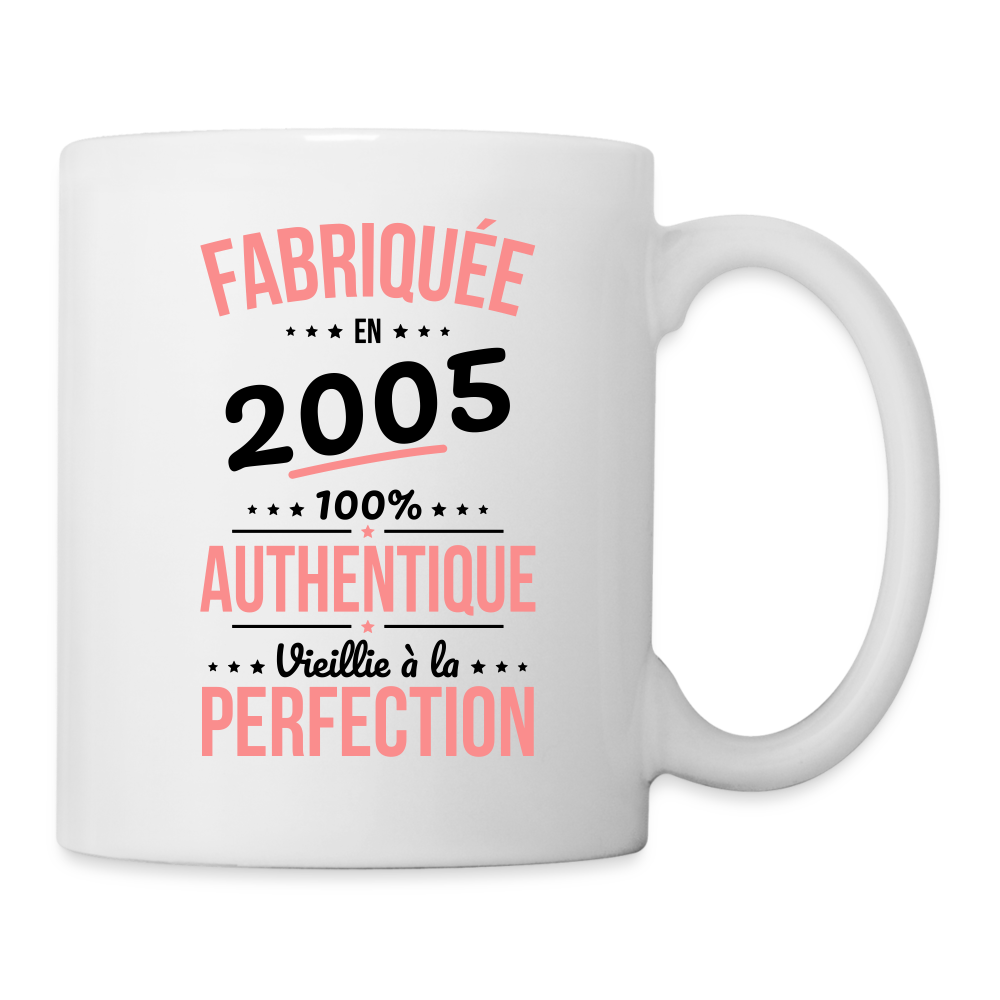 Mug blanc - Anniversaire 20 Ans - Fabriquée en 2005 - blanc