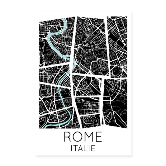 Poster Rome - Plan Rome - 40 x 60 cm - blanc