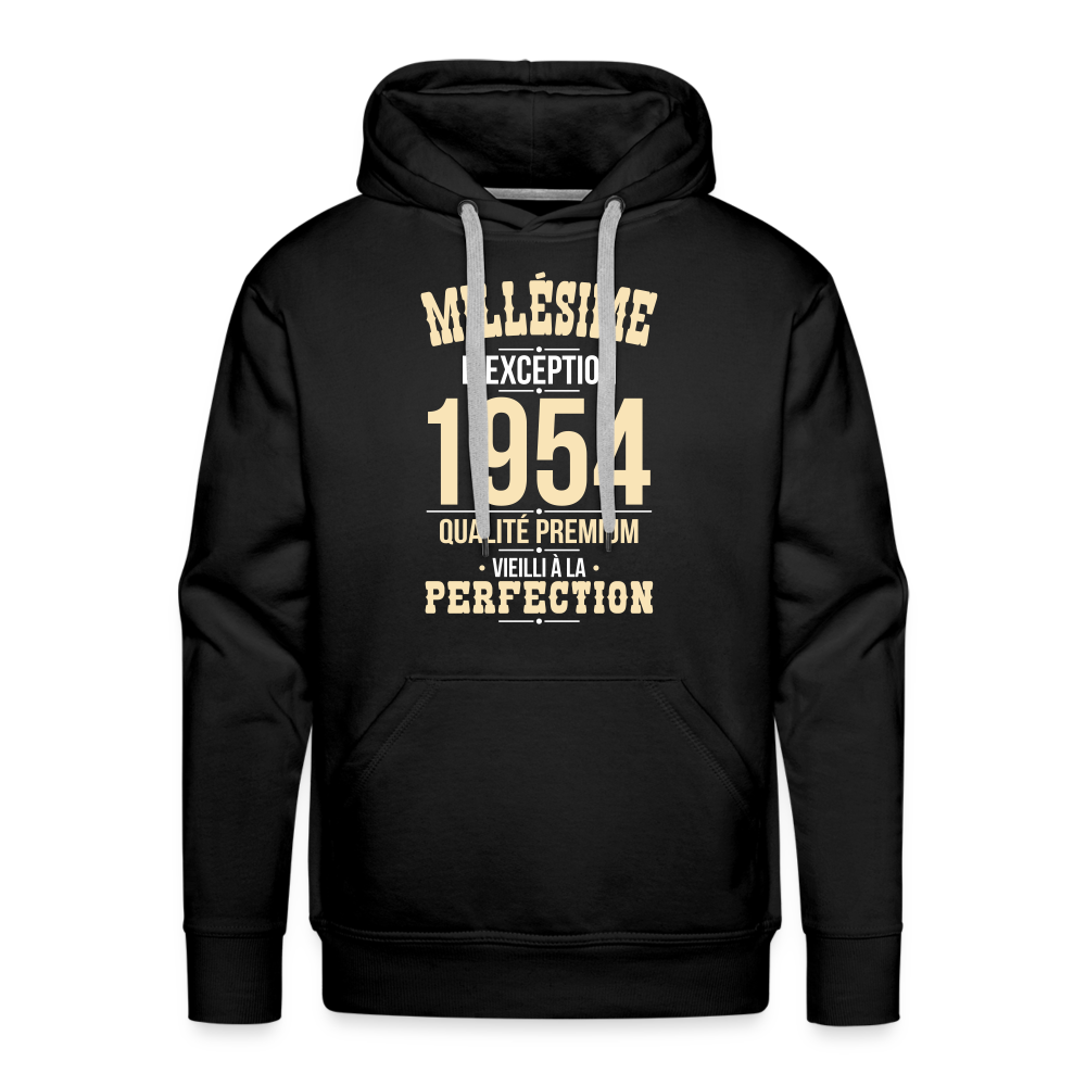 Sweat à capuche Premium Homme - Anniversaire 70 Ans - Millésime 1954 - noir