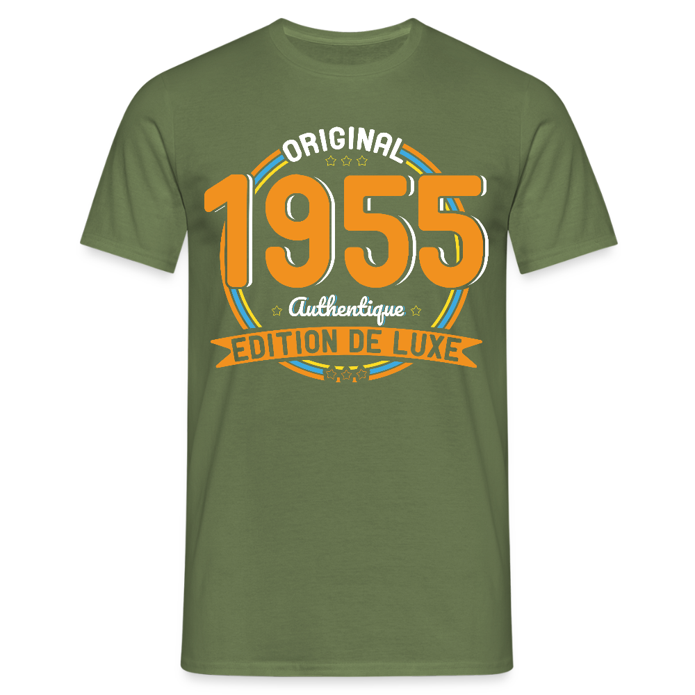 T-shirt Homme - Anniversaire 70 Ans - Original 1955 Authentique - vert militaire