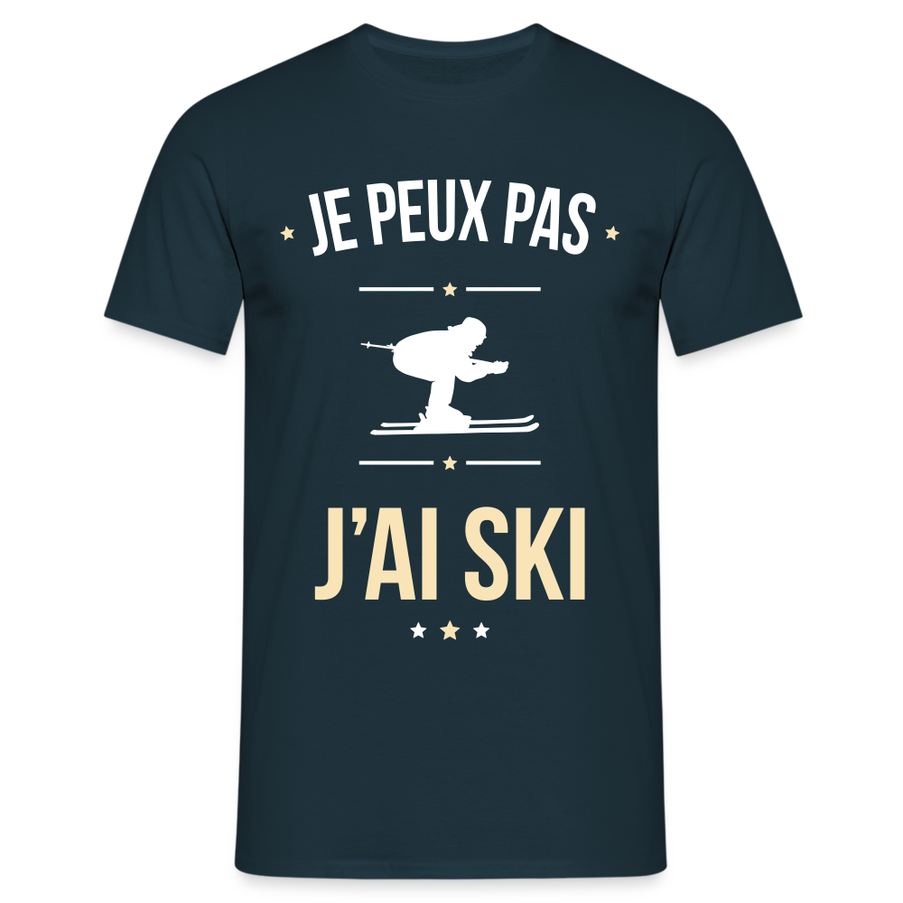 T-shirt Homme - Je peux pas j'ai Ski - marine