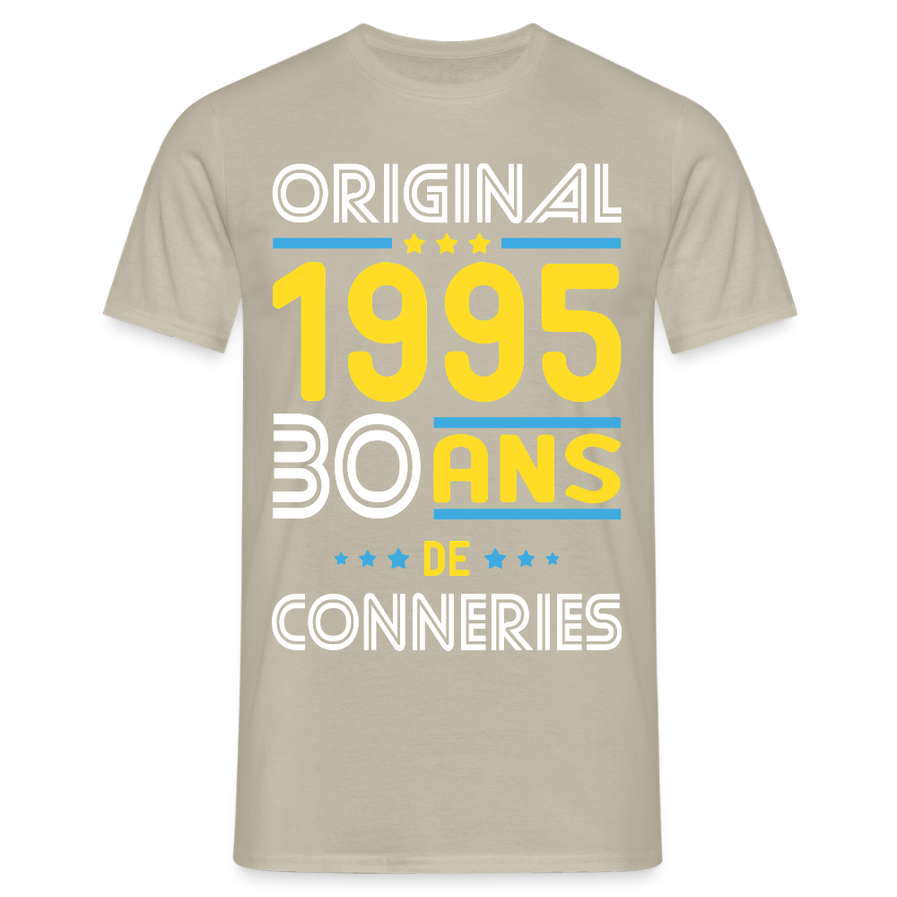 T-shirt Homme - Anniversaire 30 Ans - Original 1995 - Conneries - beige sable