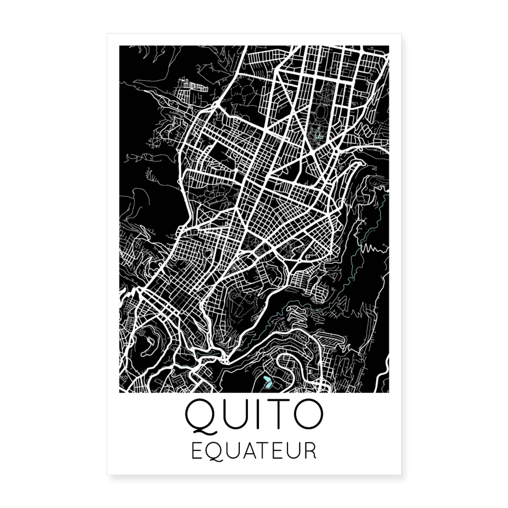 Poster Quito - Plan Quito - 60 x 90 cm - blanc