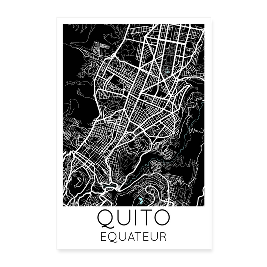 Poster Quito - Plan Quito - 60 x 90 cm - blanc