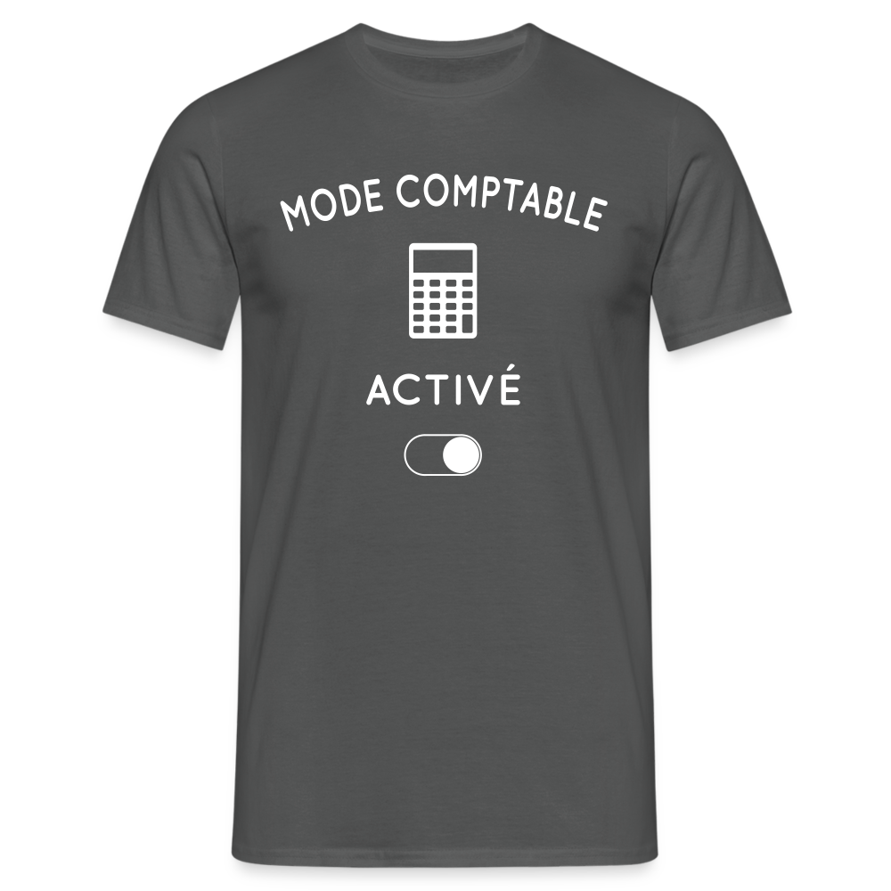 T-shirt Homme - Mode comptable activé - charbon