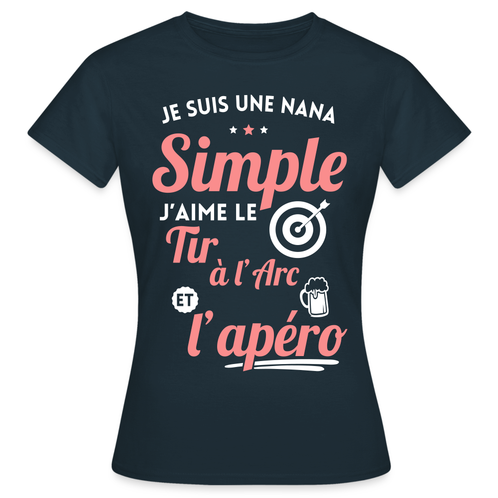 T-shirt Femme - J'aime le tir à l'arc et l'apéro - marine