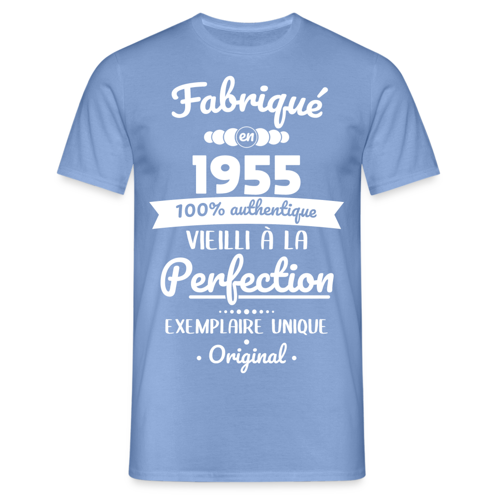 T-shirt Homme - Anniversaire 70 Ans - Fabriqué en 1955 - carolina blue