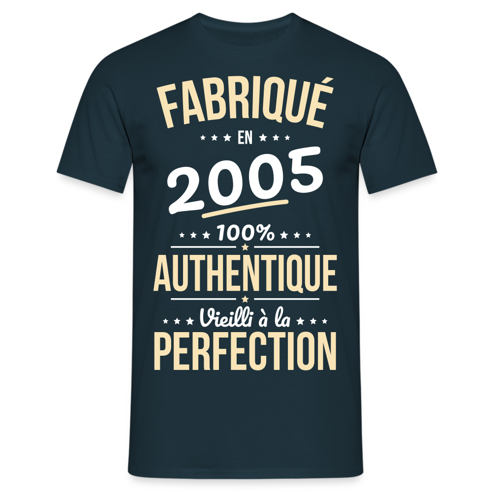 T-shirt Homme - Anniversaire 20 Ans - Fabriqué en 2005 - marine