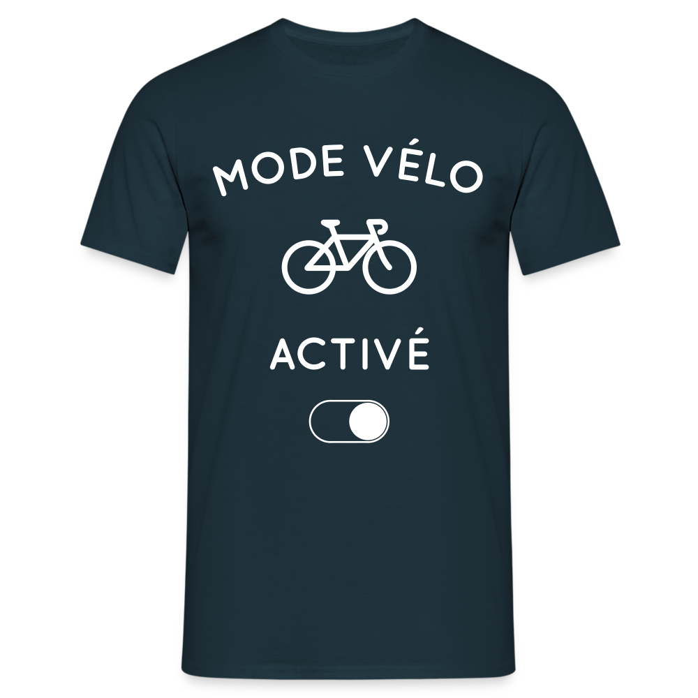 T-shirt Homme -  Mode vélo activé - marine