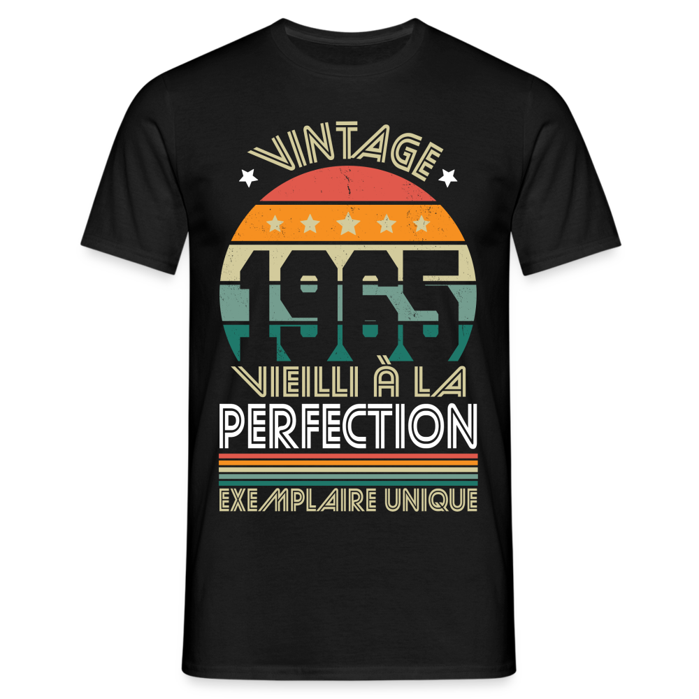 T-shirt Homme - Anniversaire 60 Ans - Vintage 1965 - noir