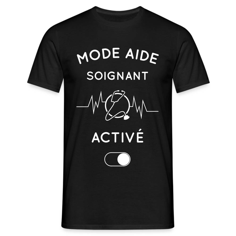 T-shirt Homme - Mode aide-soignant activé - noir