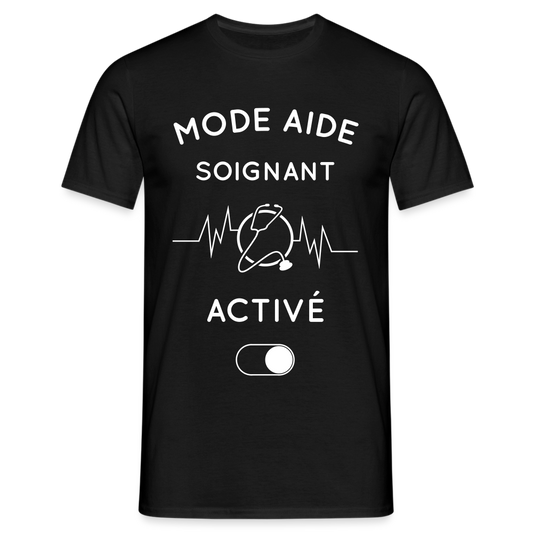 T-shirt Homme - Mode aide-soignant activé - noir