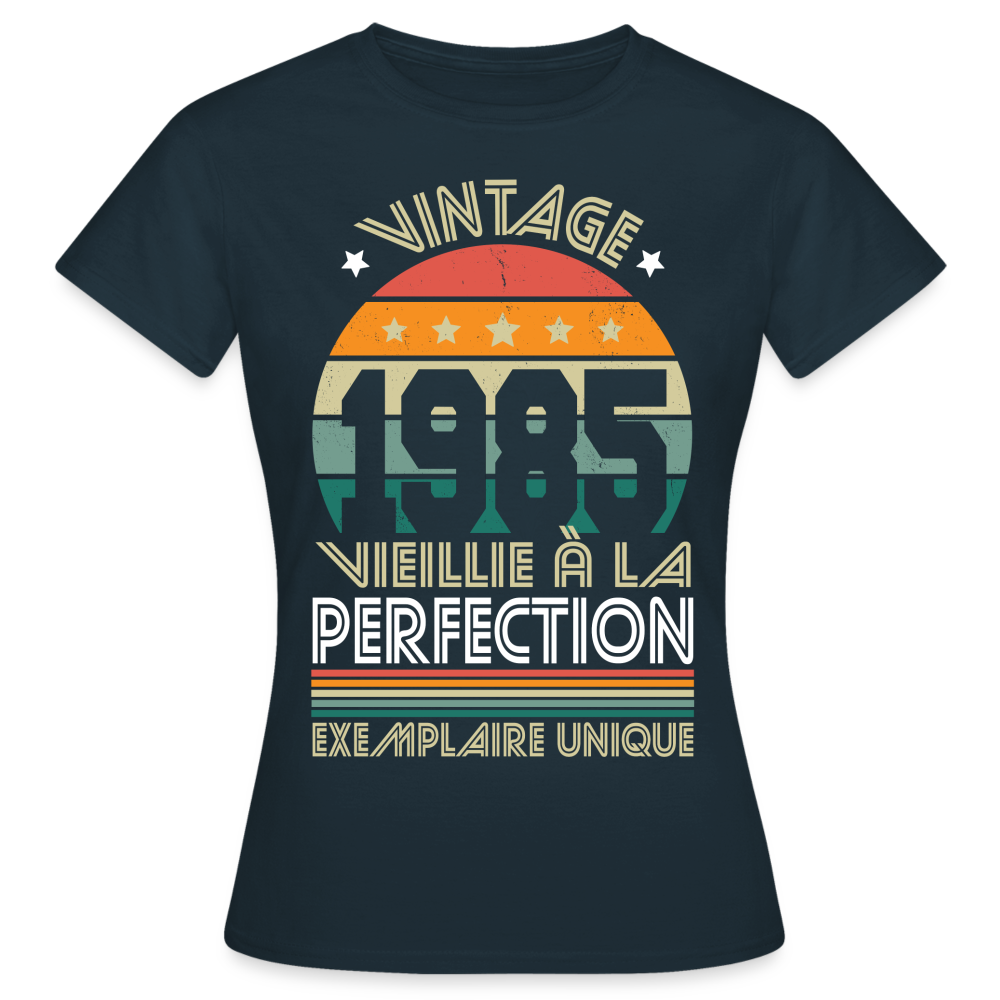 T-shirt Femme - Anniversaire 40 Ans - Vintage 1985 - marine