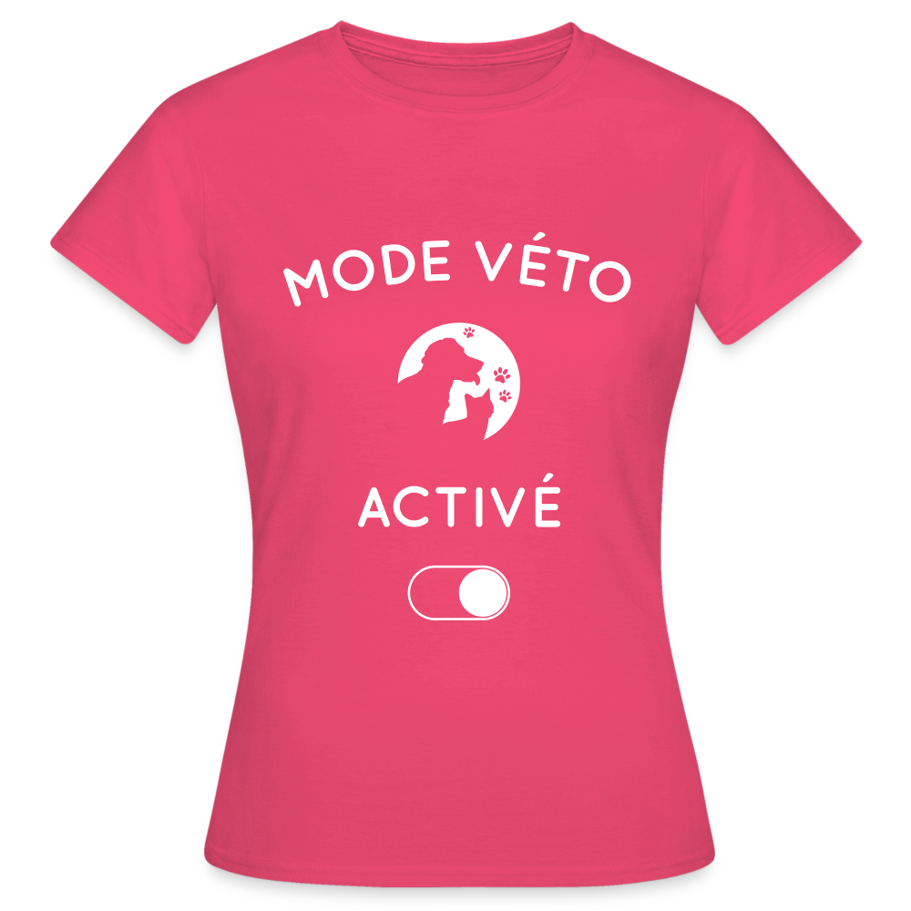 T-shirt Femme - Mode véto activé - rose azalée