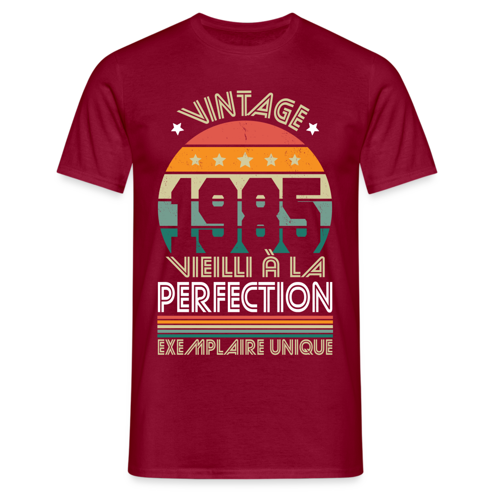 T-shirt Homme - Anniversaire 40 Ans - Vintage 1985 - rouge brique