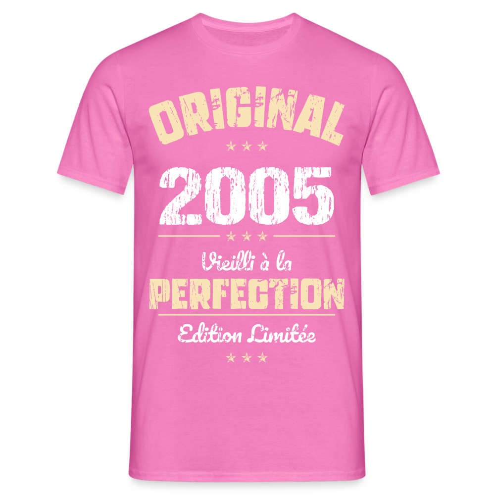 T-shirt Homme - Anniversaire 20 Ans - Original 2005 - rose