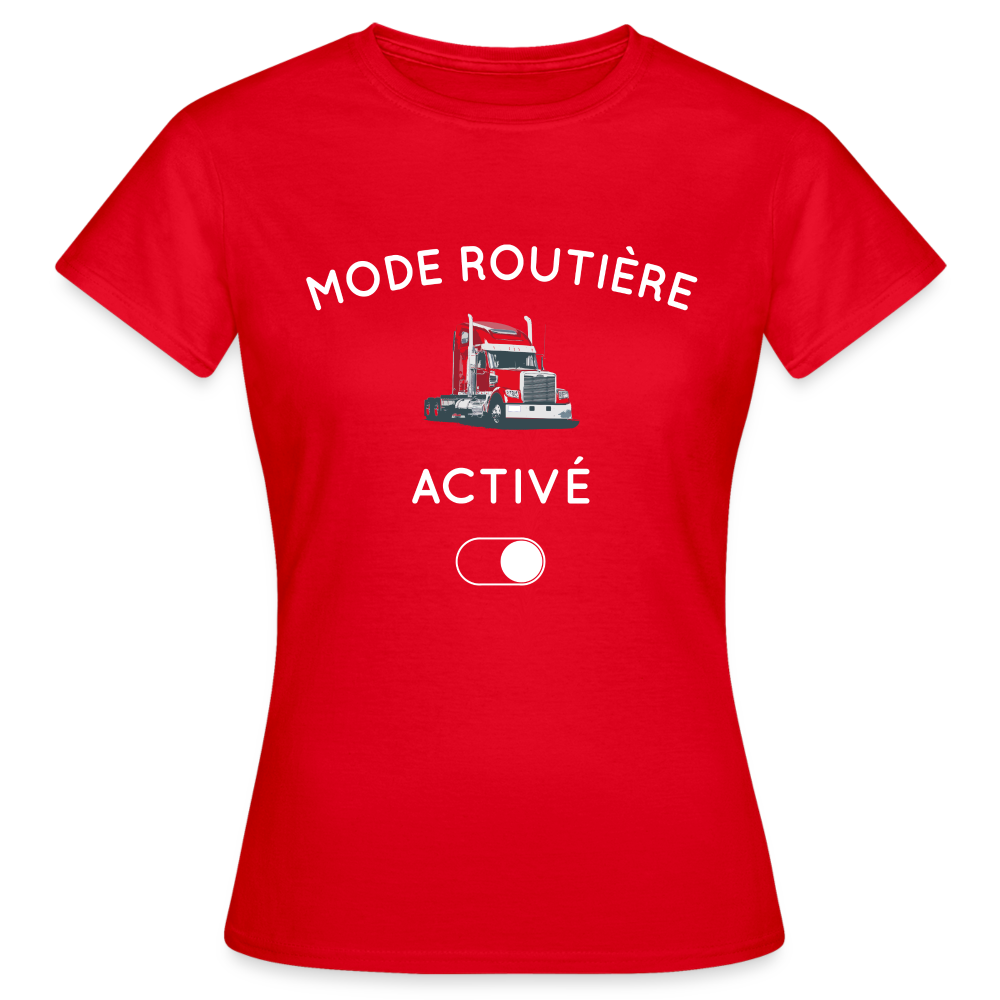 T-shirt Femme - Mode routière activé - rouge