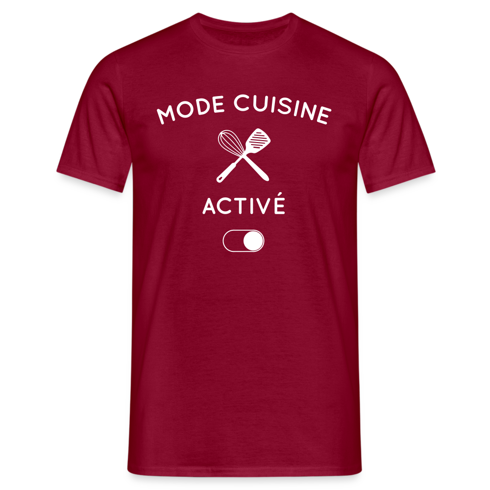 T-shirt Homme - Mode cuisine activé - rouge brique