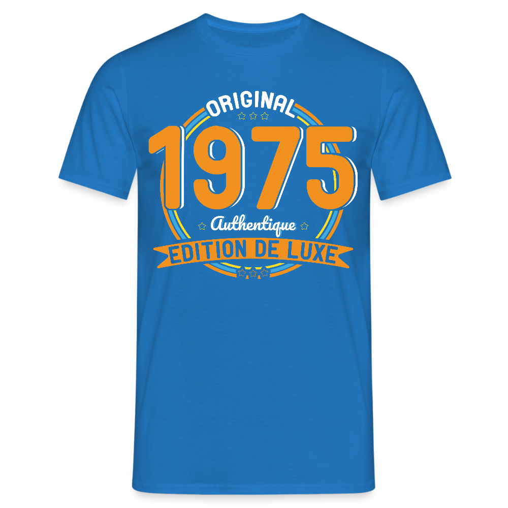 T-shirt Homme - Anniversaire 50 Ans - Original 1975 Authentique - bleu royal