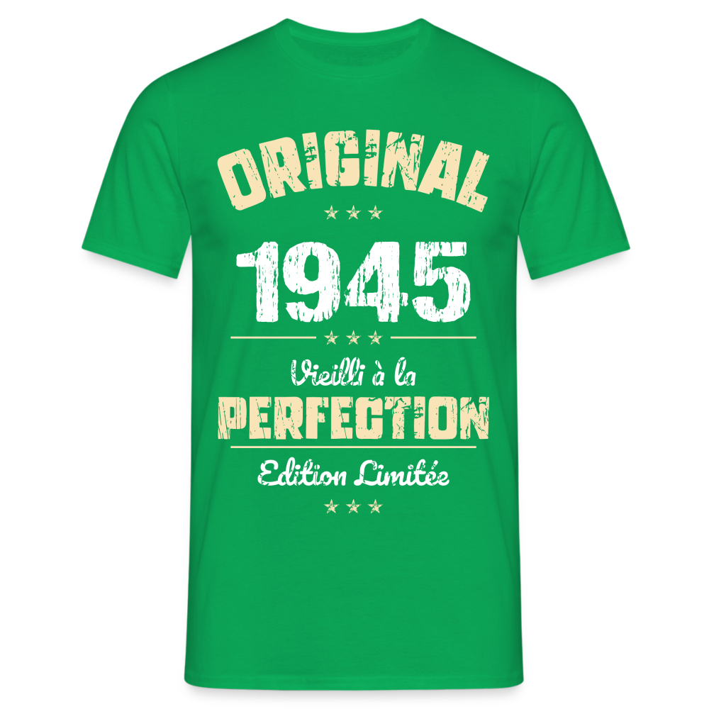 T-shirt Homme - Anniversaire 80 Ans - Original 1945 - vert