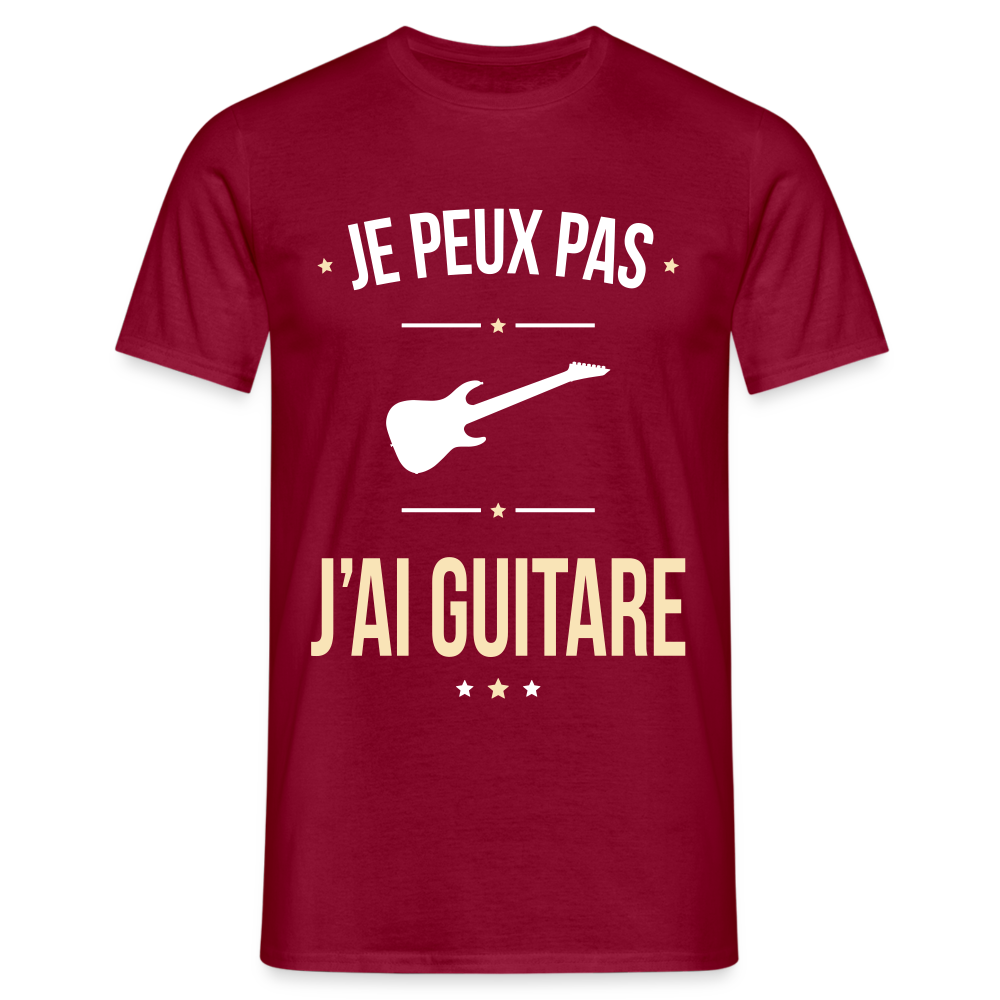 T-shirt Homme - Je peux pas j'ai Guitare - rouge brique